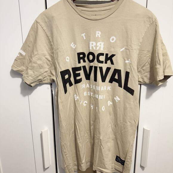 Rock Revival Sand Beige Aaric Graphic Print Short Sleeve T-Shirt Top Mens Size M - Picture 2 of 11